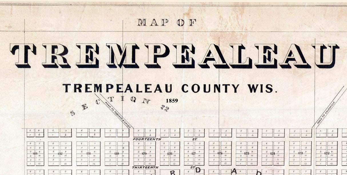 1859 Town Map of Trempealeau Wisconsin