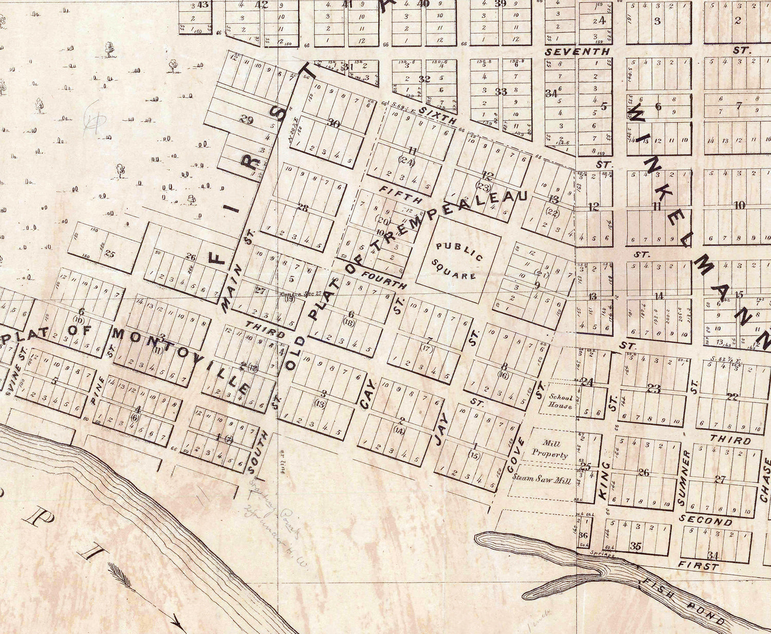 1859 Town Map of Trempealeau Wisconsin