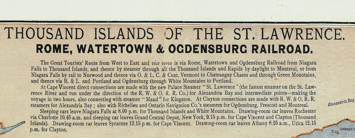 1861 Map of Thousand Islands of the St Lawrence New York Ontario