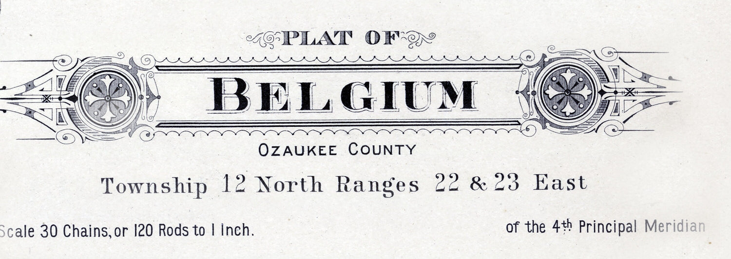 1915 Map of Belgium Township Ozaukee County Wisconsin