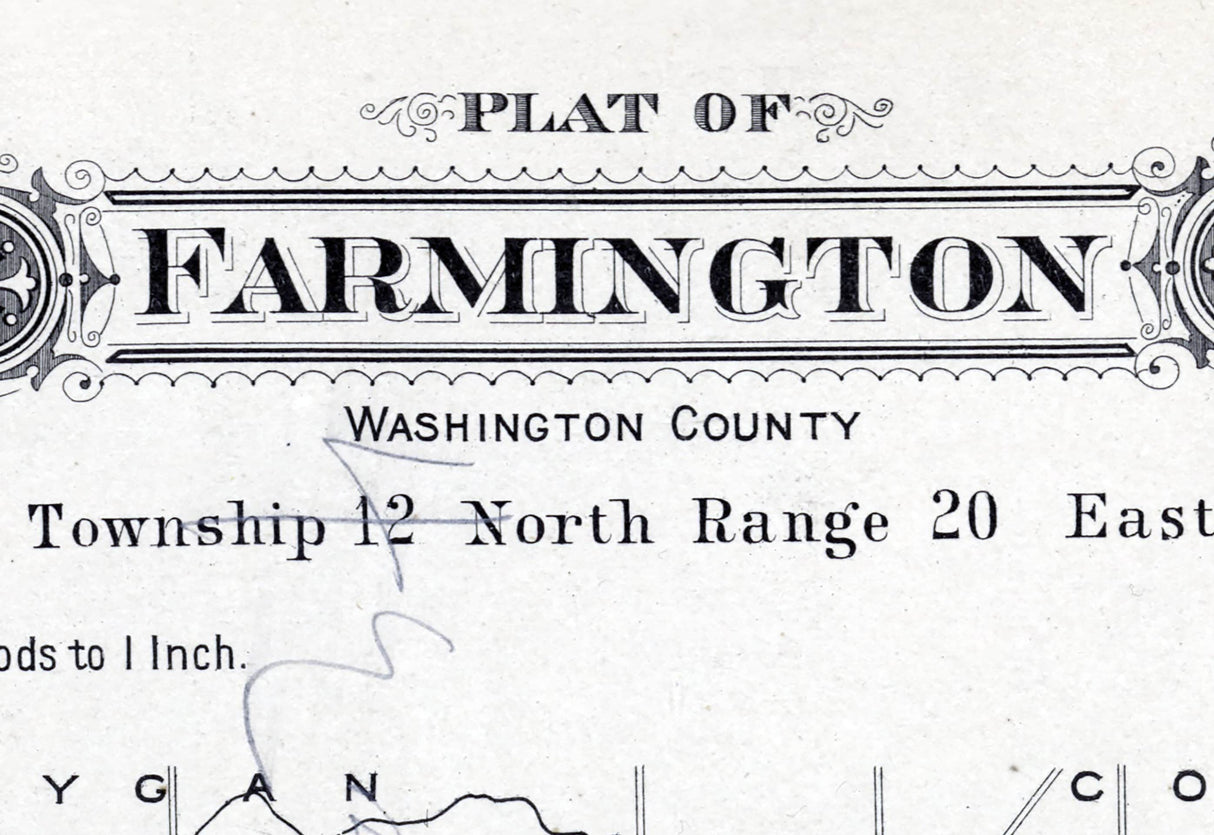1915 Map of Farmington Township Washington County Wisconsin
