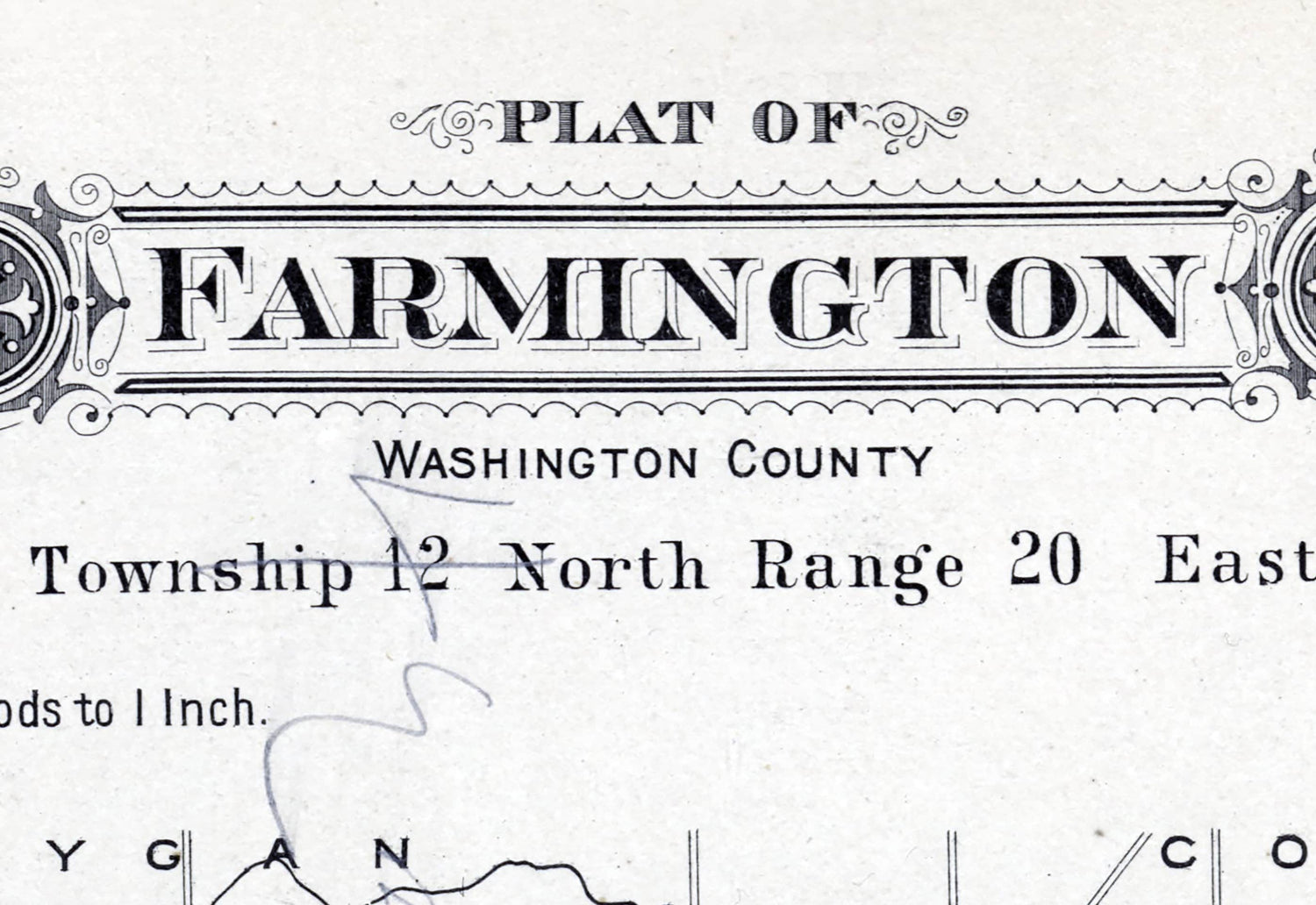1915 Map of Farmington Township Washington County Wisconsin