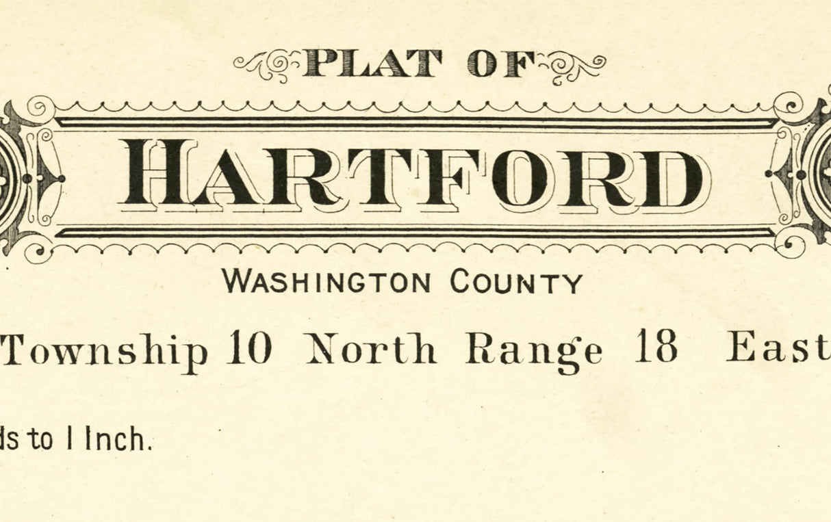 1915 Map of Hartford Township Washington County Wisconsin
