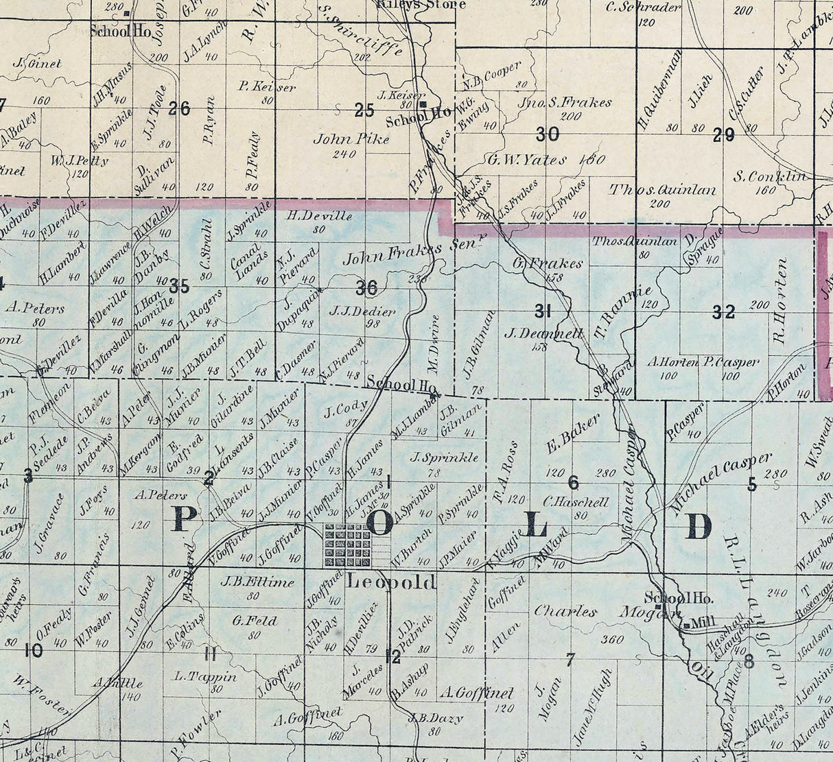 1861 Farm Line Map of Perry County Indiana
