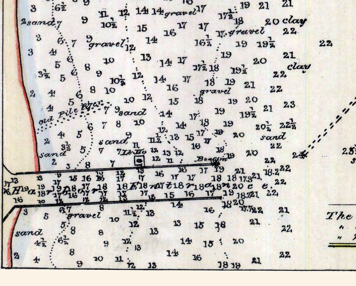 1883 Map of Milwaukee Bay Wisconsin Harbor of Refuge