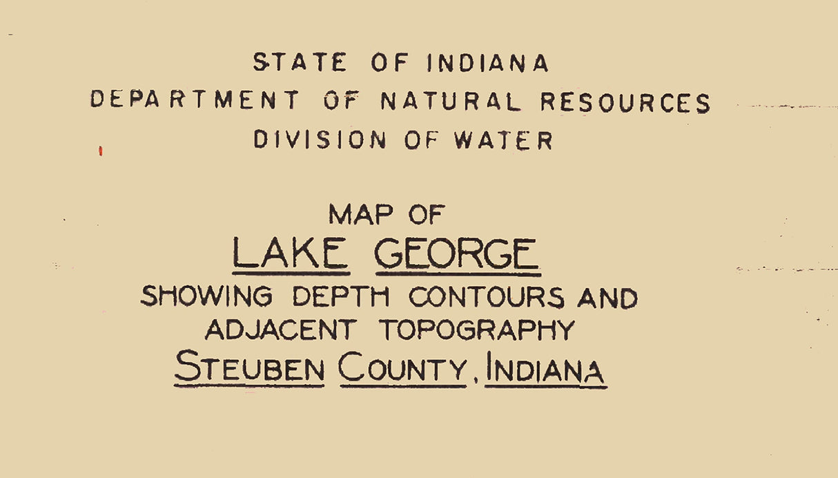1923 Map of Lake George Steuben County Indiana