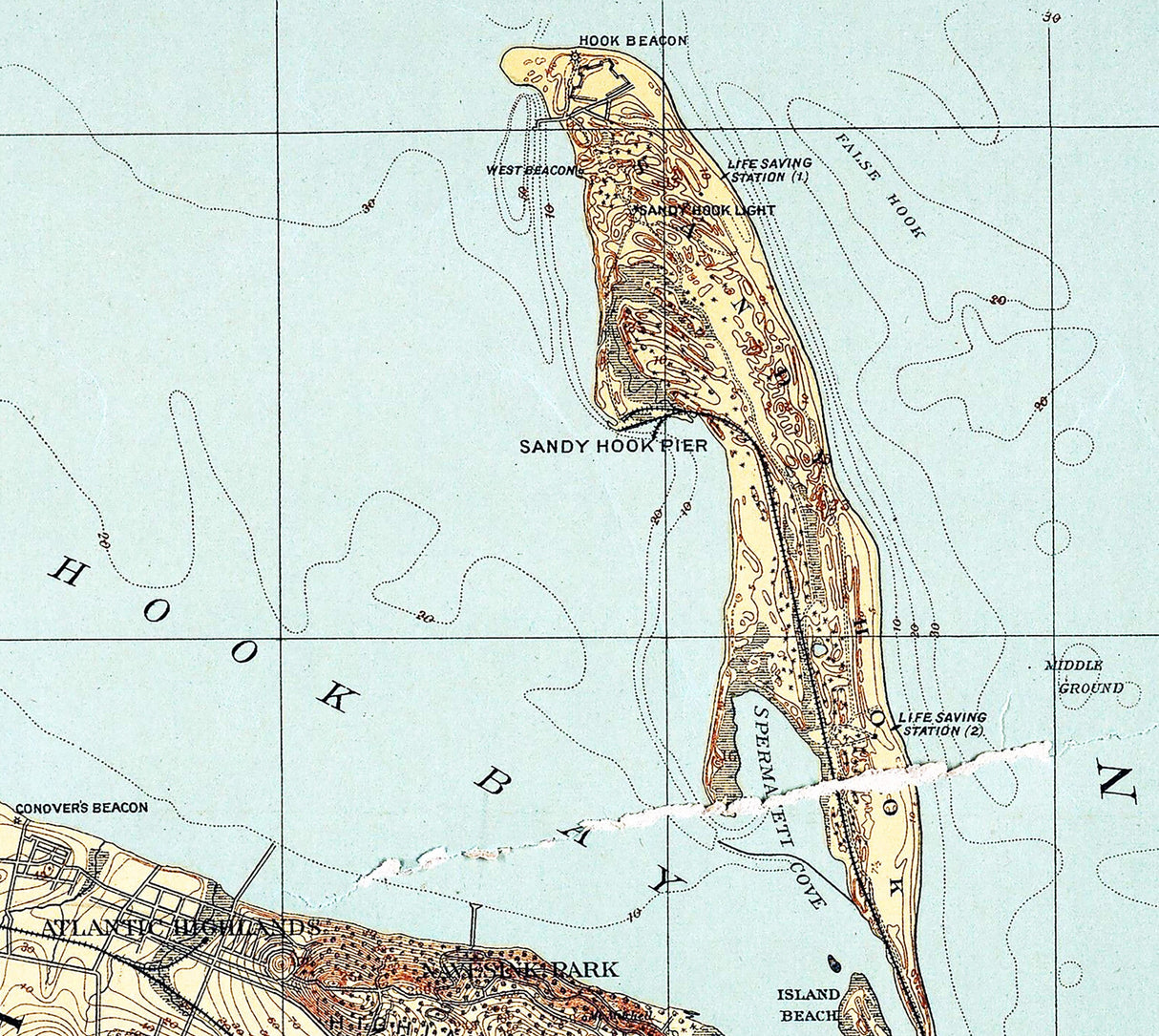 1889 Topo Map of the Monmouth Shore New Jersey
