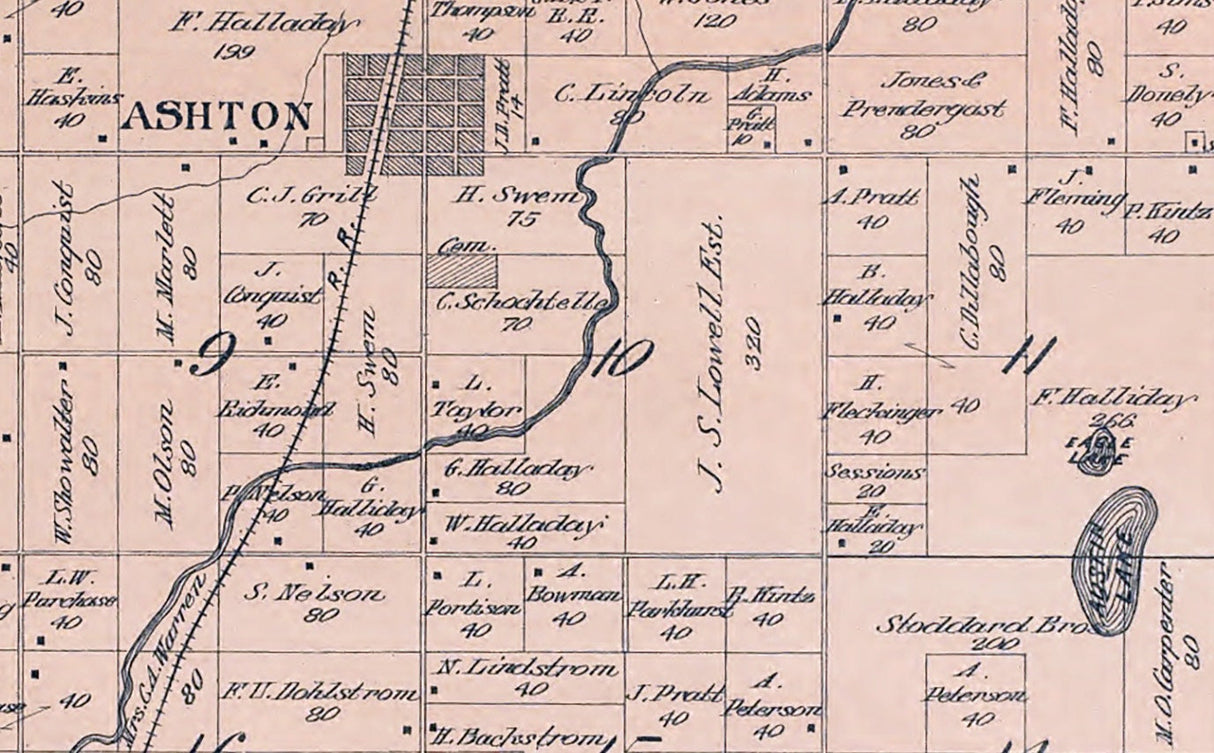 1900 Map of Lincoln Township Osceola County Michigan