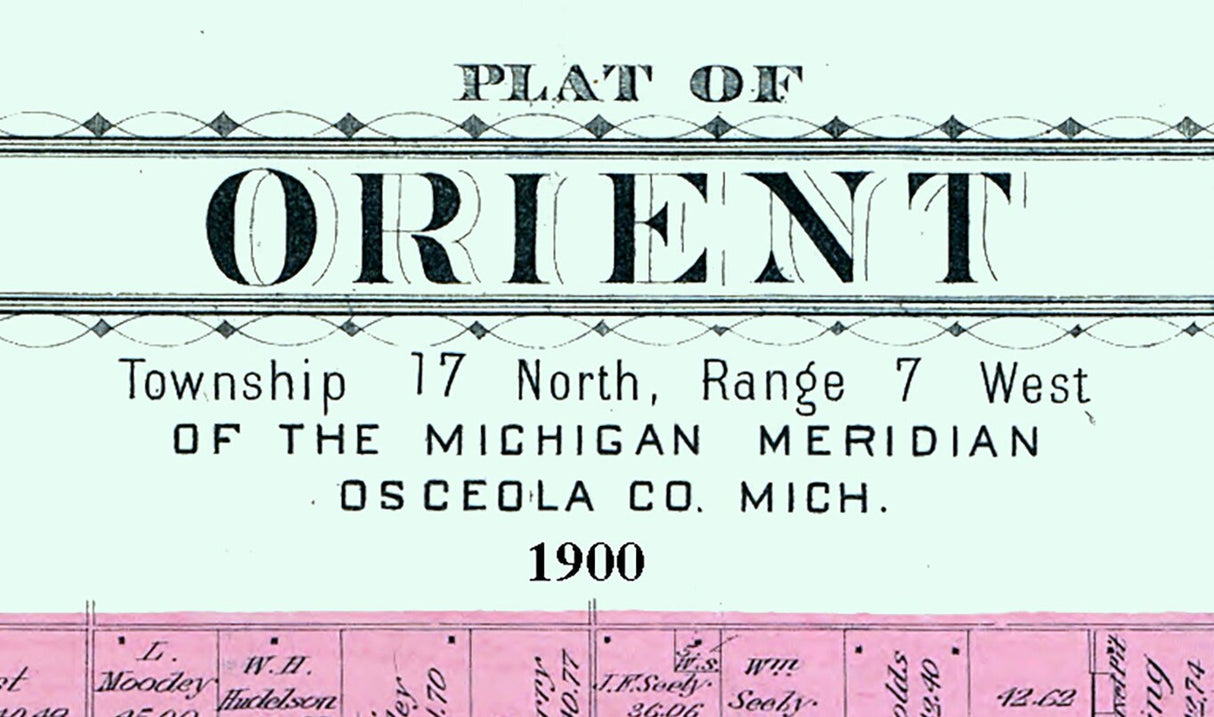 1900 Map of Orient Township Osceola County Michigan