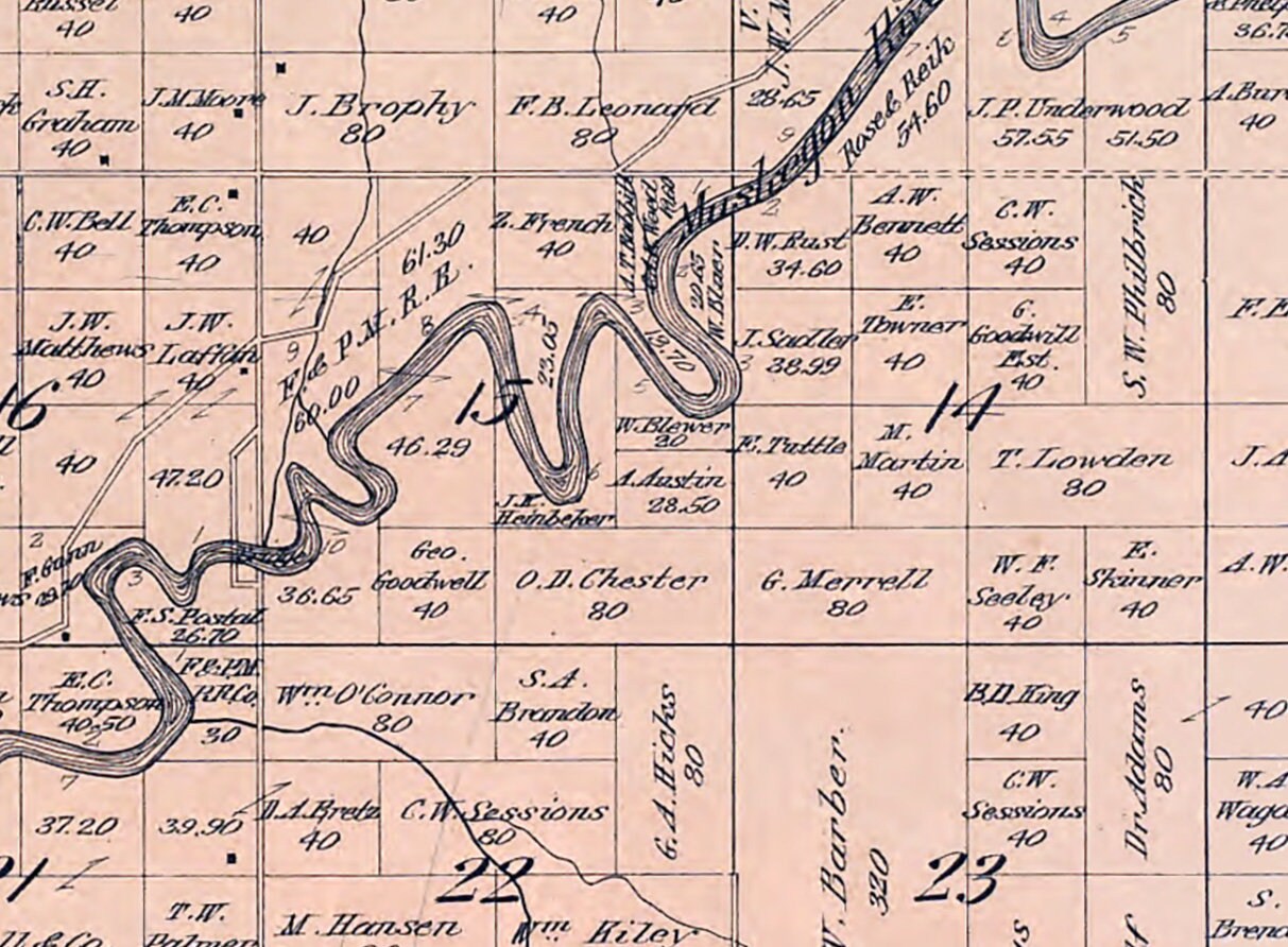 1900 Map of Sylvan Township Osceola County Michigan