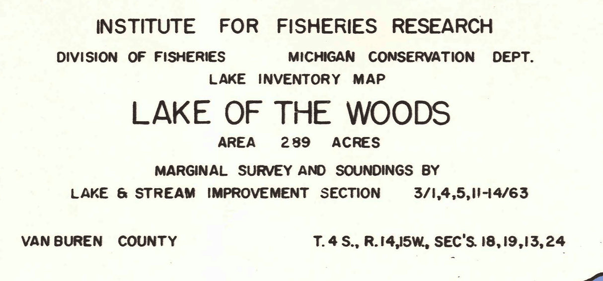 1963 Map of Lake Of The Woods Van Buren County Michigan