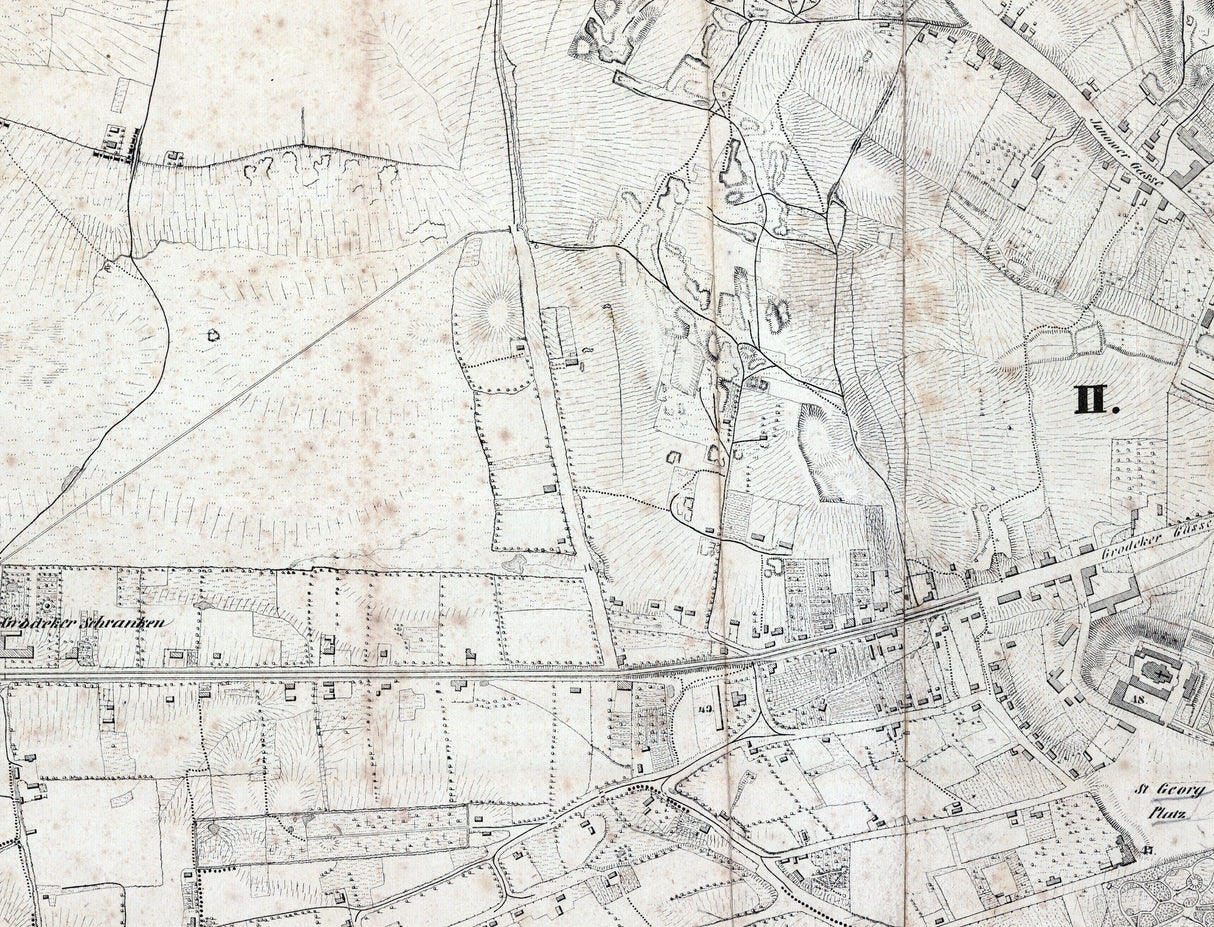 1844 Town Map of Lemberg Galicia Austria Hungary Ukraine