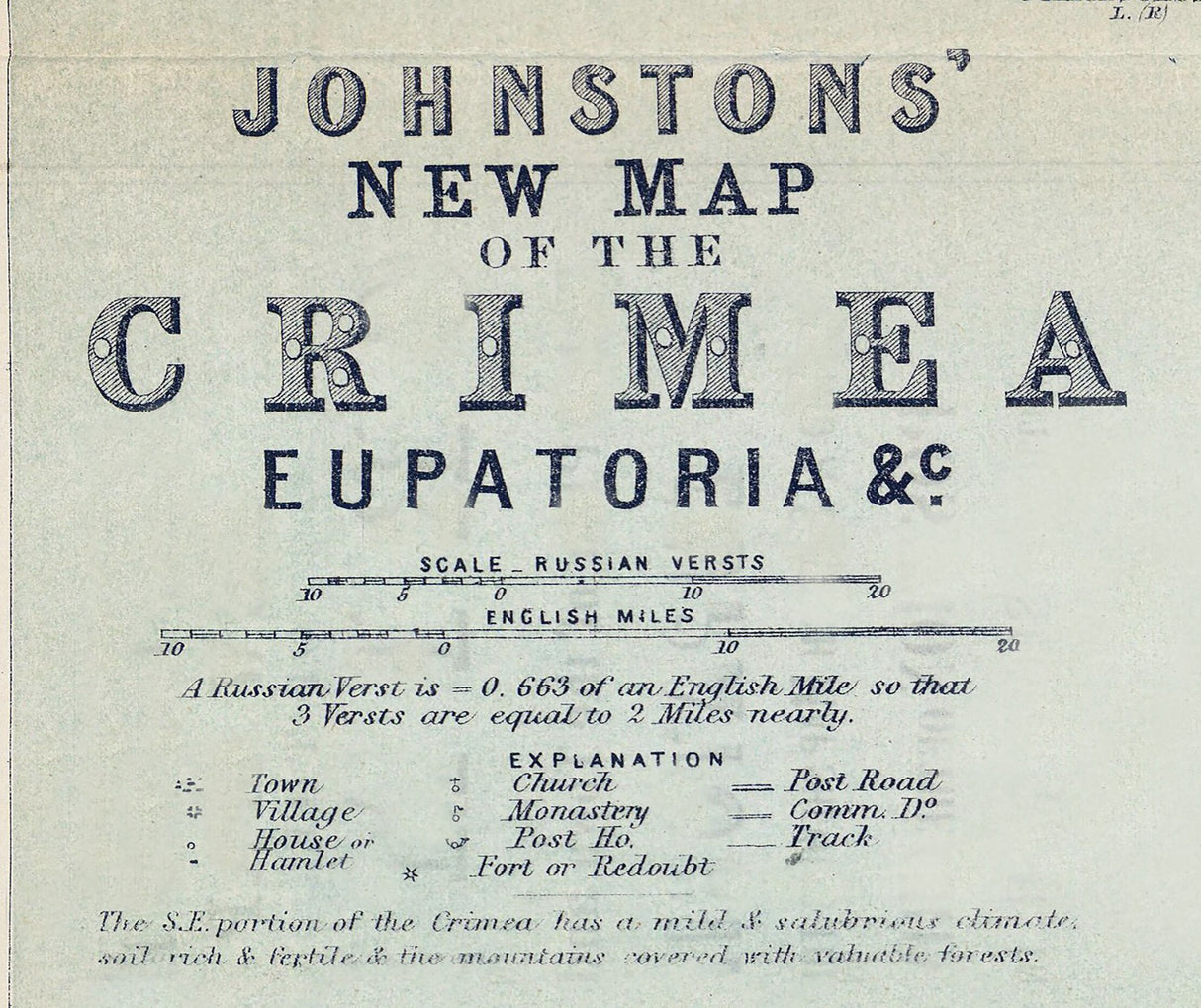 1855 Map of Crimea Ukraine