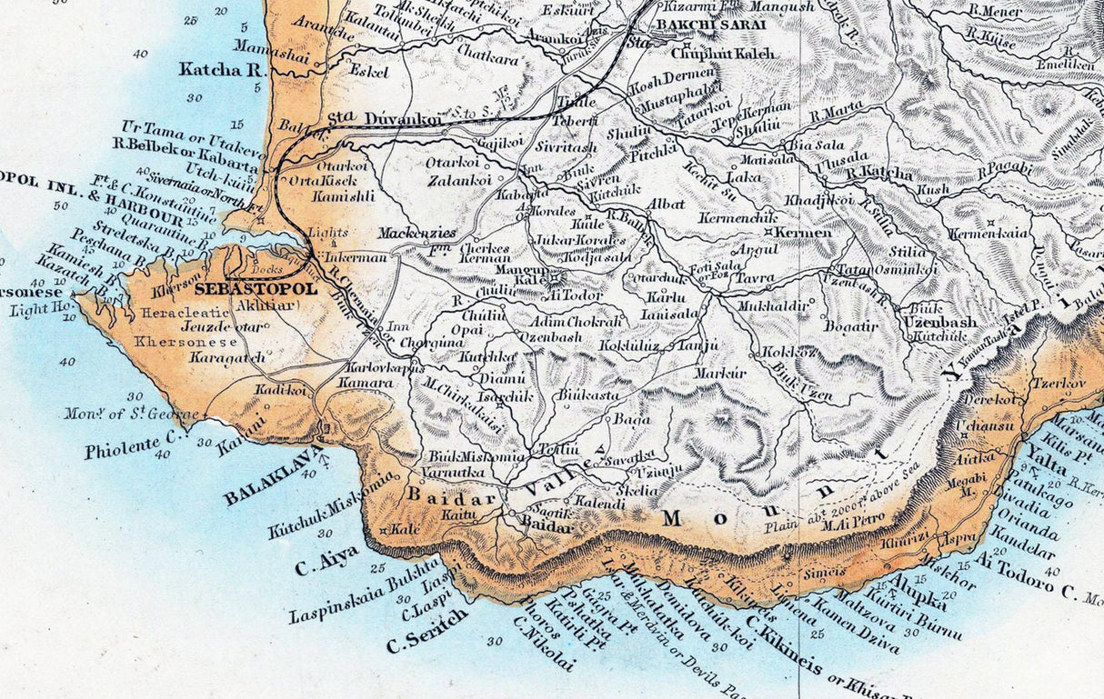 1884 Map of Crimea Ukraine