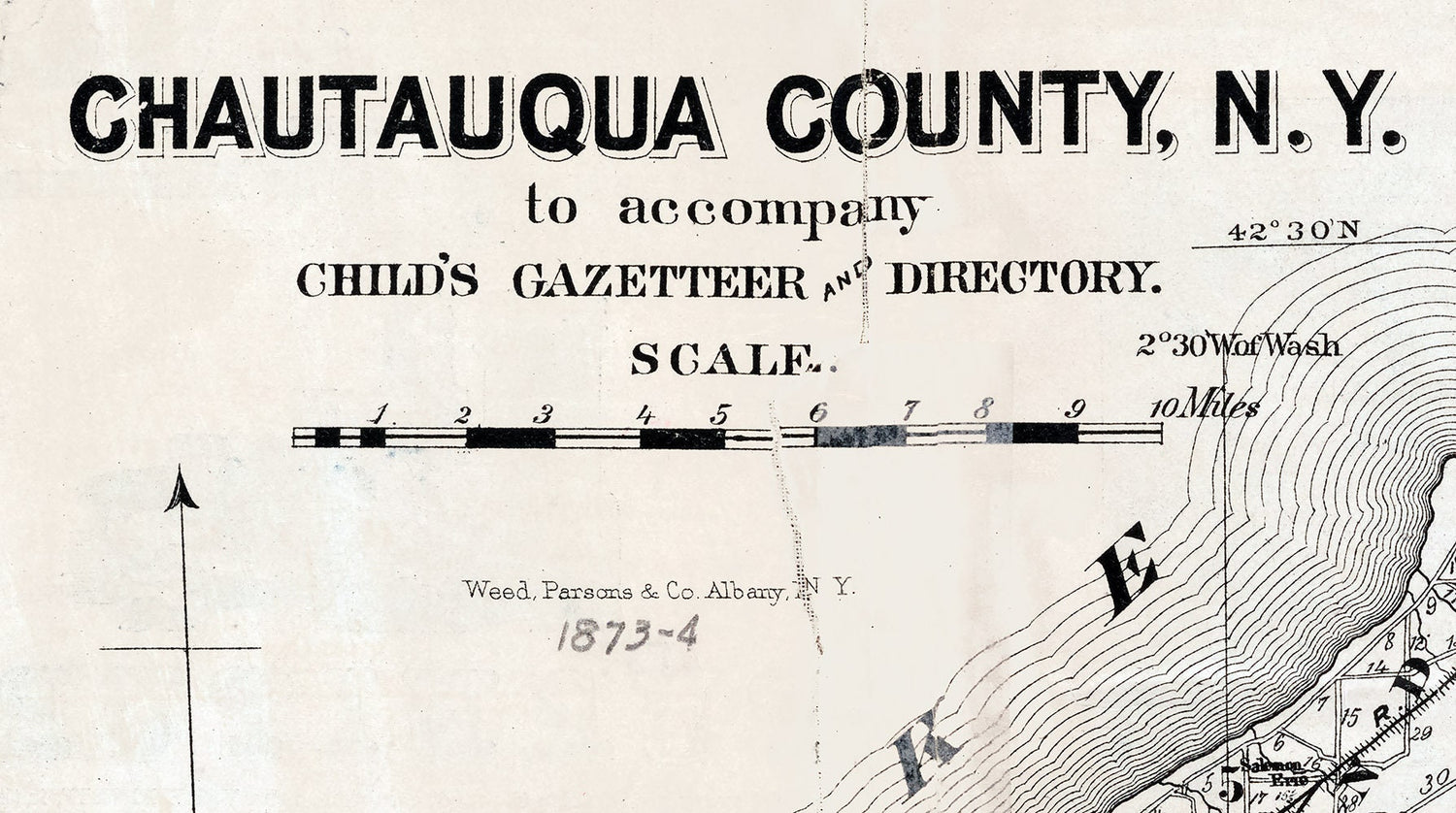 1873 Map of Chautauqua County New York