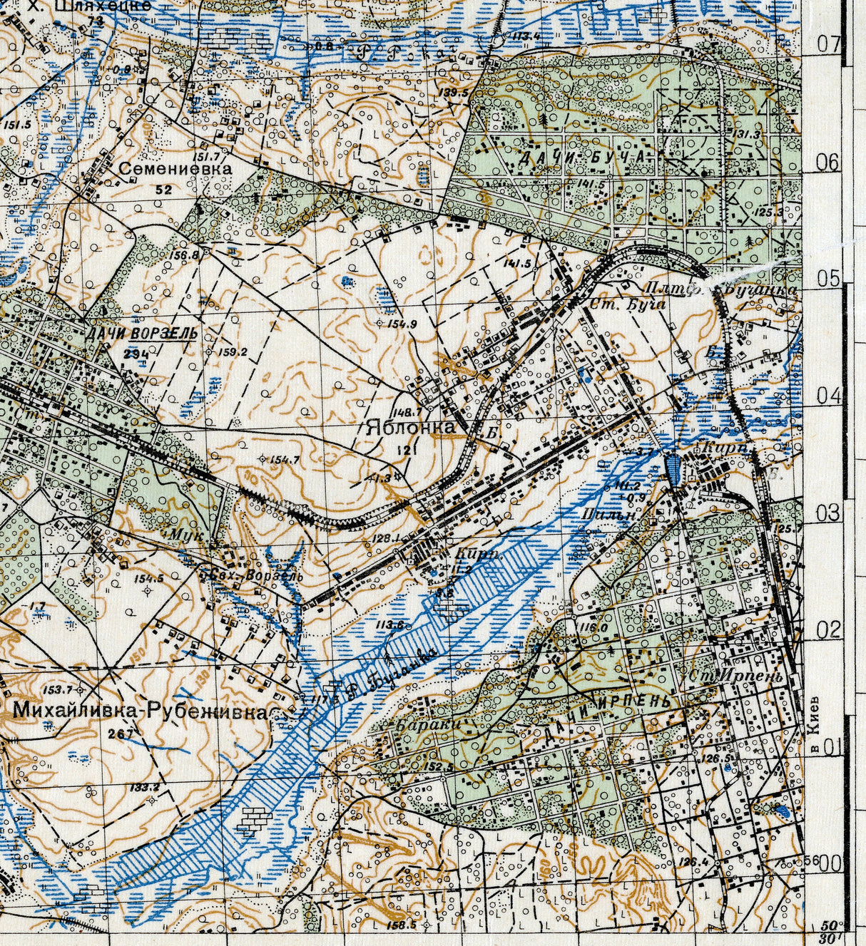 1933 Map of Irpin Kiev Oblast Ukraine