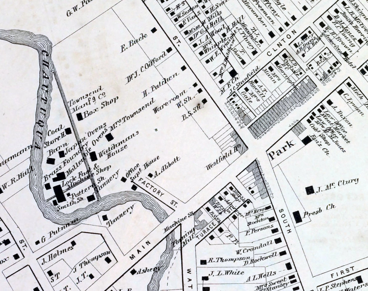 1867 Town Map of Westfield Chautauqua County New York