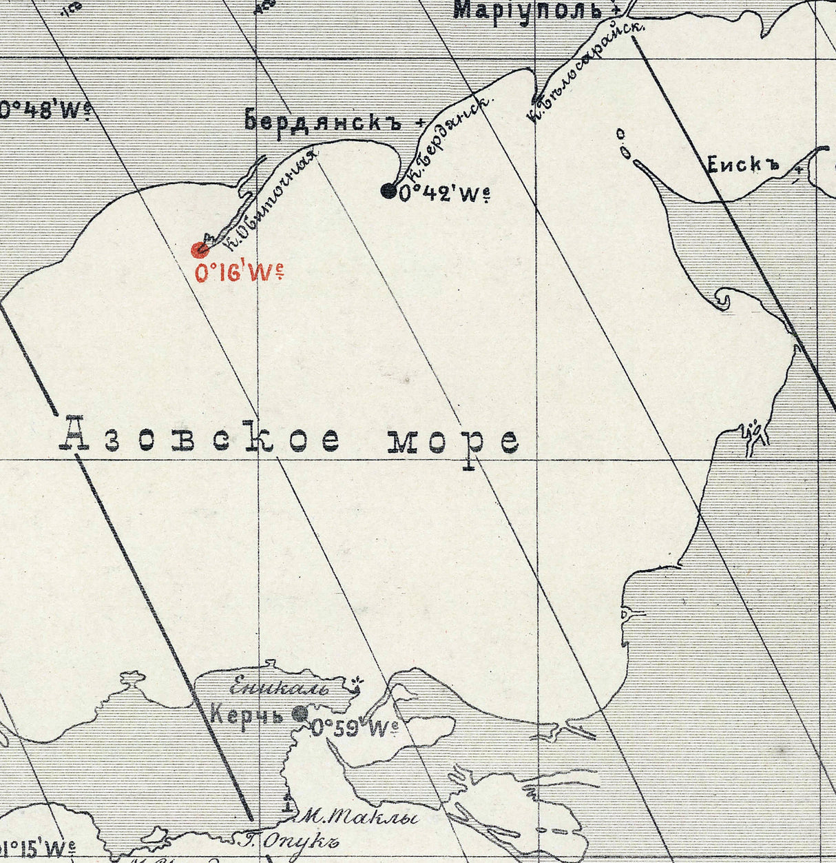 1891 Map of The Black Sea and Sea of Azov Ukraine Turkey Russia