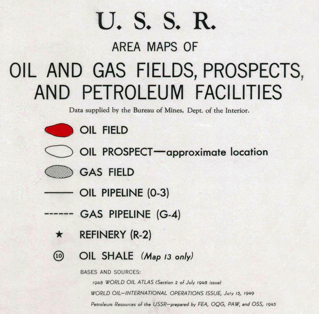1952 Map of USSR Oil and Gas Fields