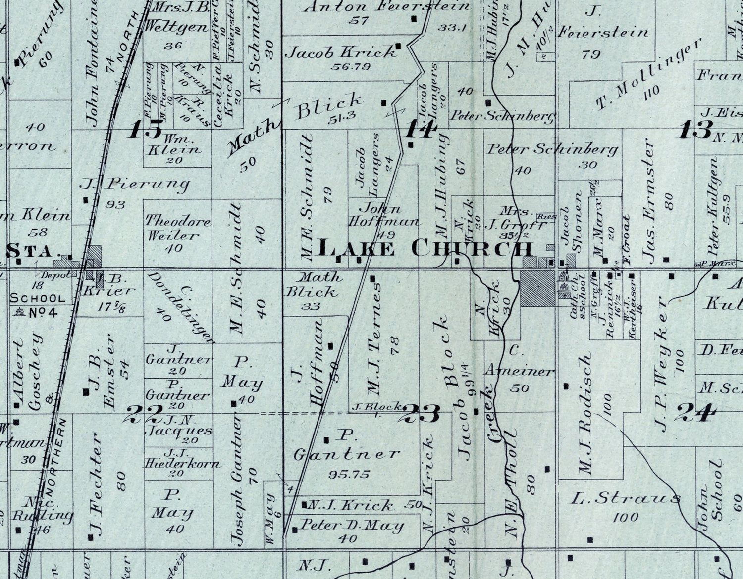 1915 Map of Belgium Township Ozaukee County Wisconsin