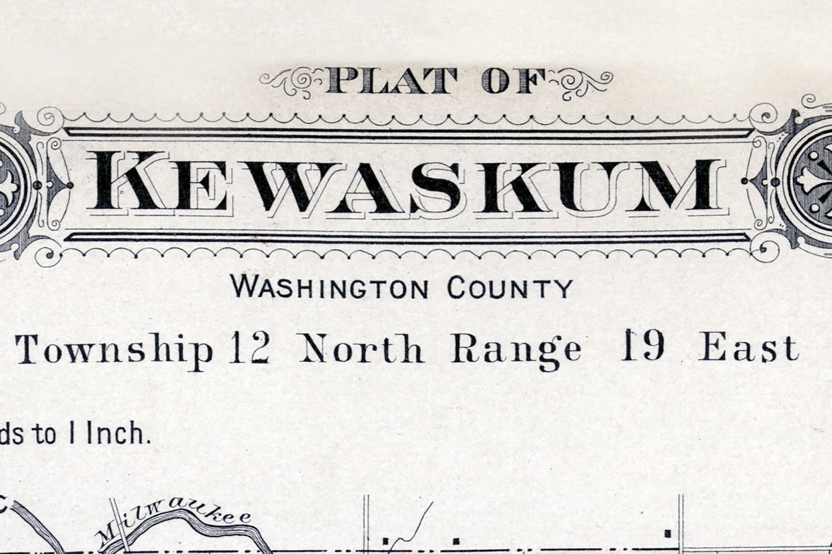 1915 Map of Kewaskum Township Washington County Wisconsin