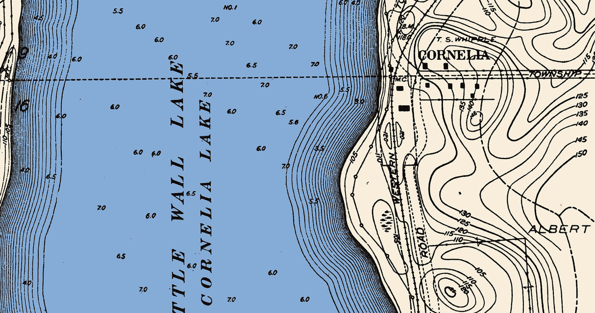 1915 Map of Little Wall Lake & Mud Lake Wright County Iowa