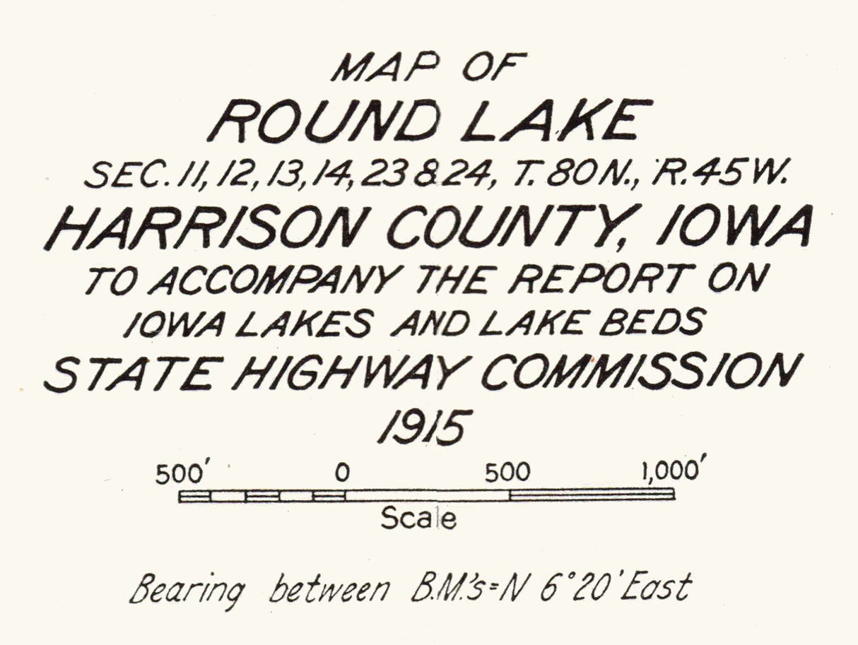 1916 Map of Round Lake Harrison County Iowa