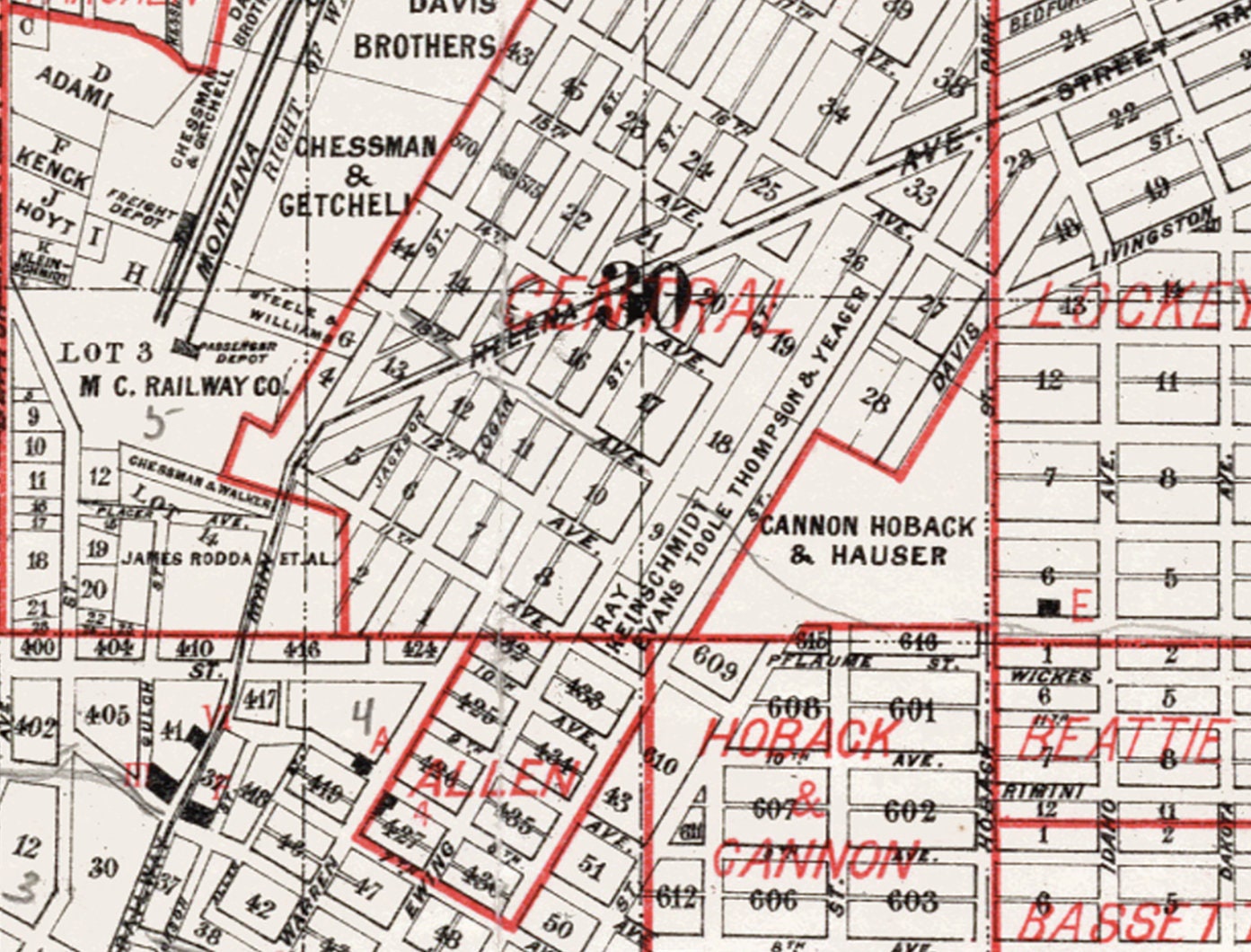 1887 Map of Helena Lewis and Clarke County Montana