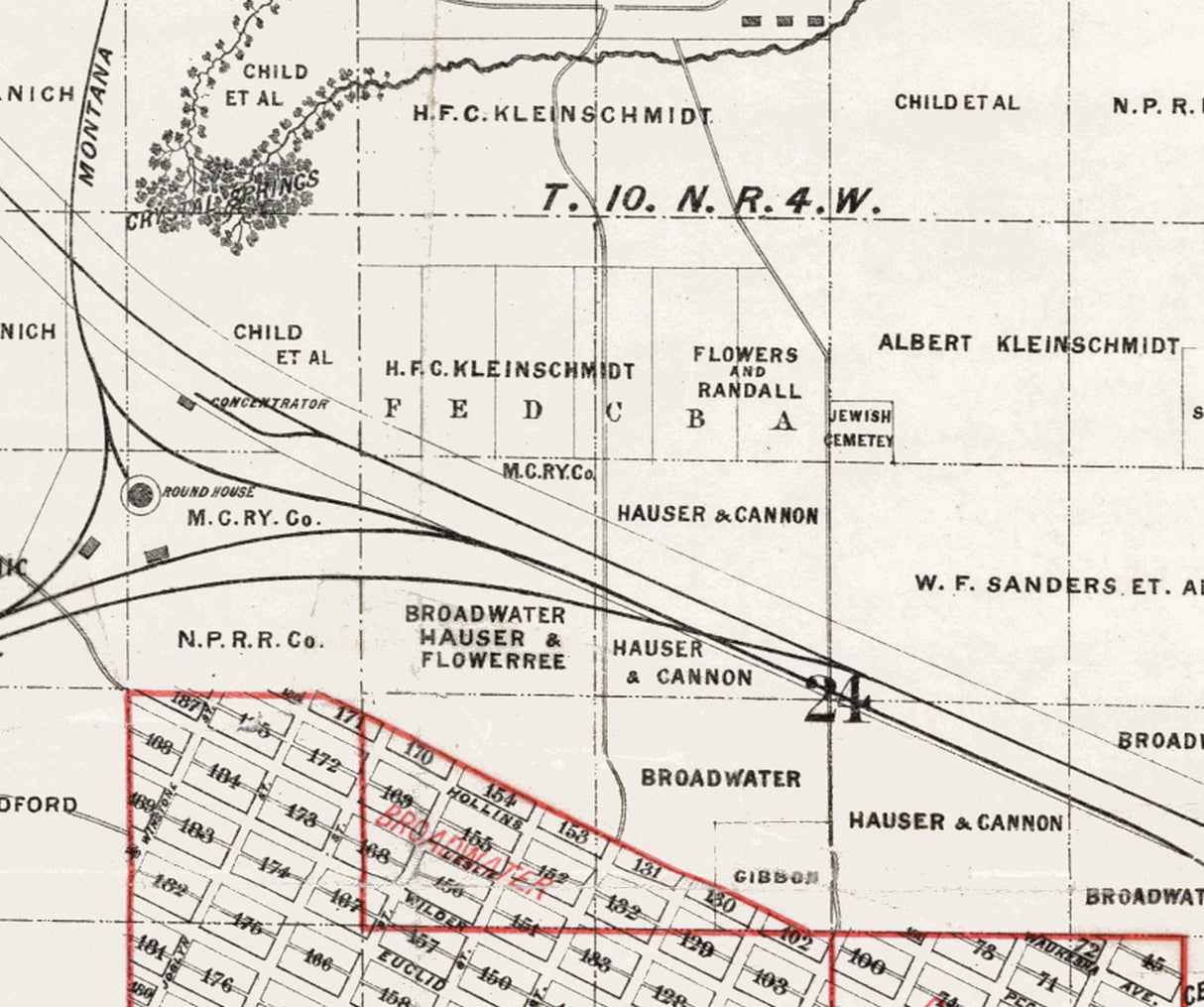 1887 Map of Helena Lewis and Clarke County Montana