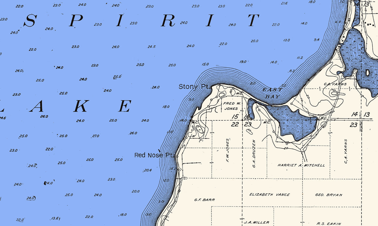 1916 Map of Spirit Lake Dickinson County Iowa