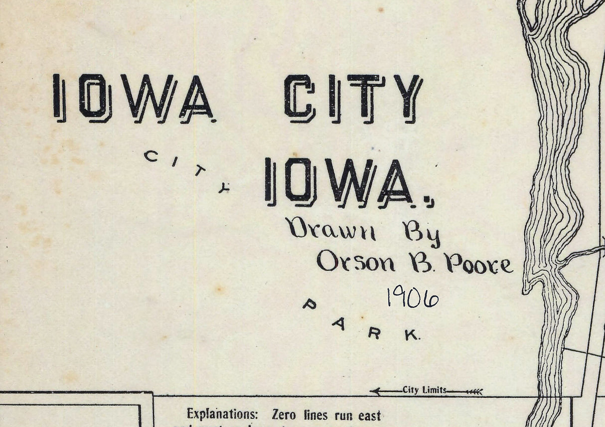 1906 Map of Iowa City Iowa