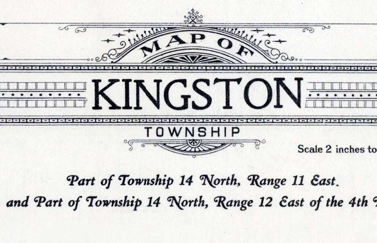 1923 Map of Kingston Township Green Lake County Wisconsin