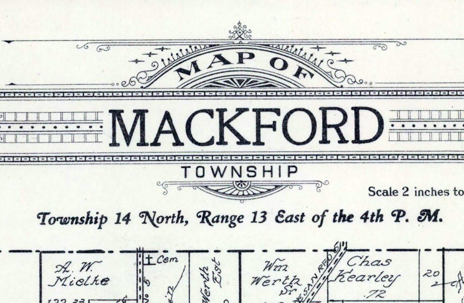 1923 Map of Mackford Township Green Lake County Wisconsin