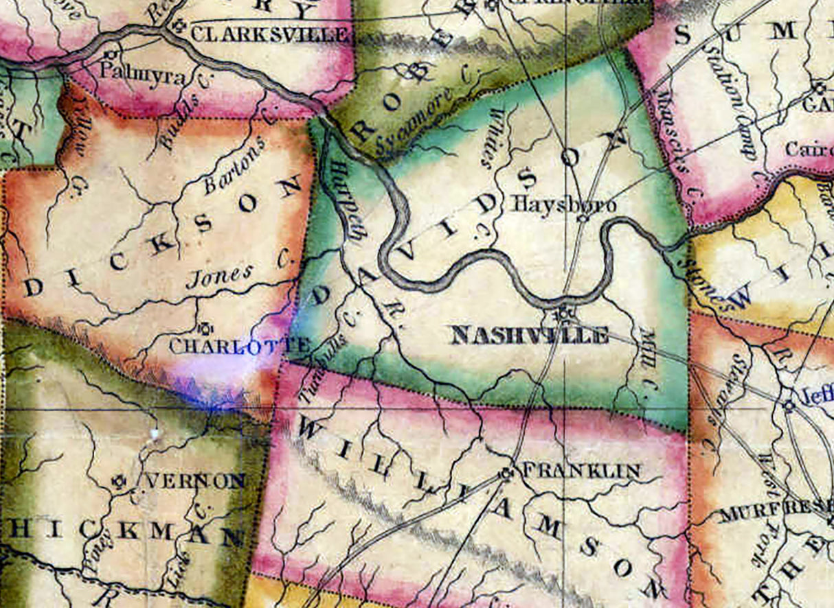 1818 Map of Tennessee