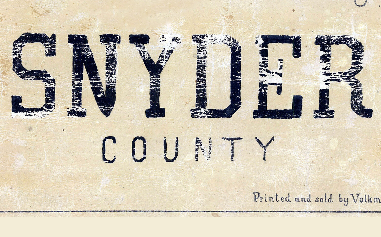 1850 Map of Snyder County and Union County Pennsylvania