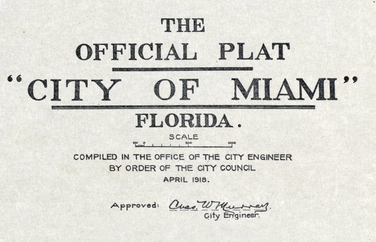 1918 Map of Miami Florida
