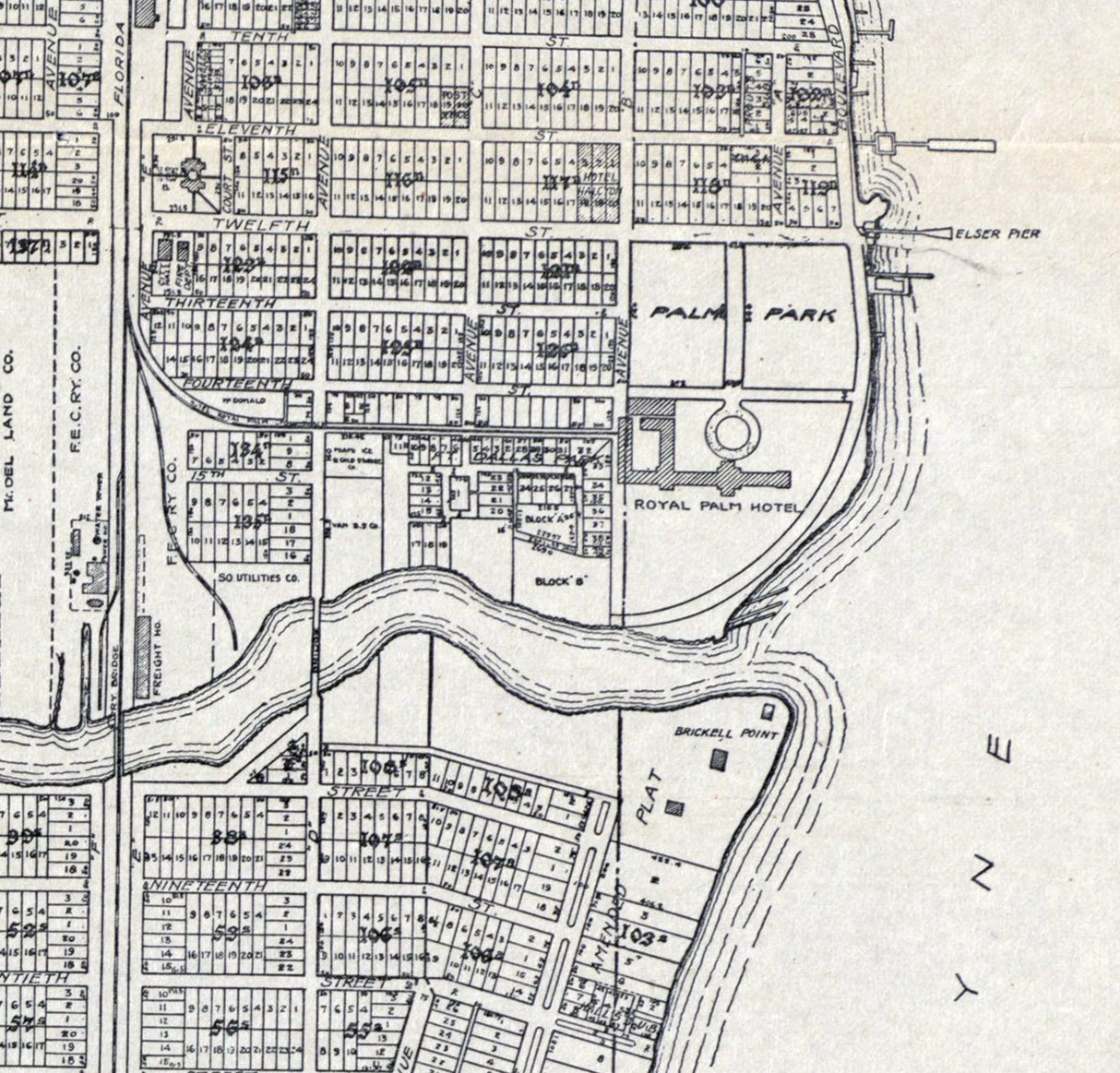 1918 Map of Miami Florida