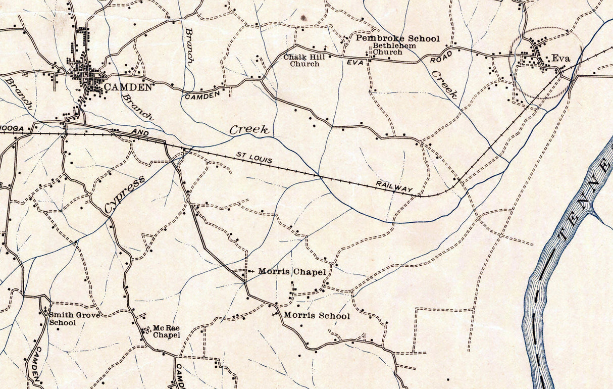 1922 Map of Benton County Tennessee