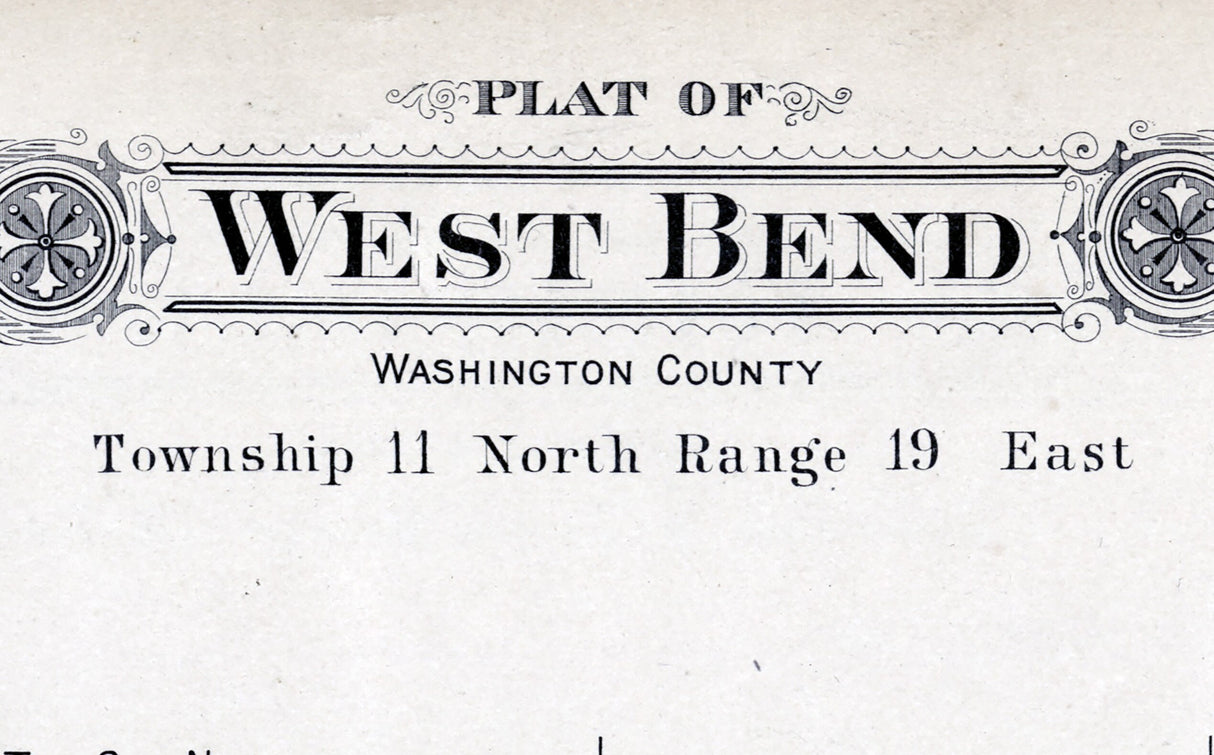1915 Map of West Bend Township Washington County Wisconsin Big Cedar Lake