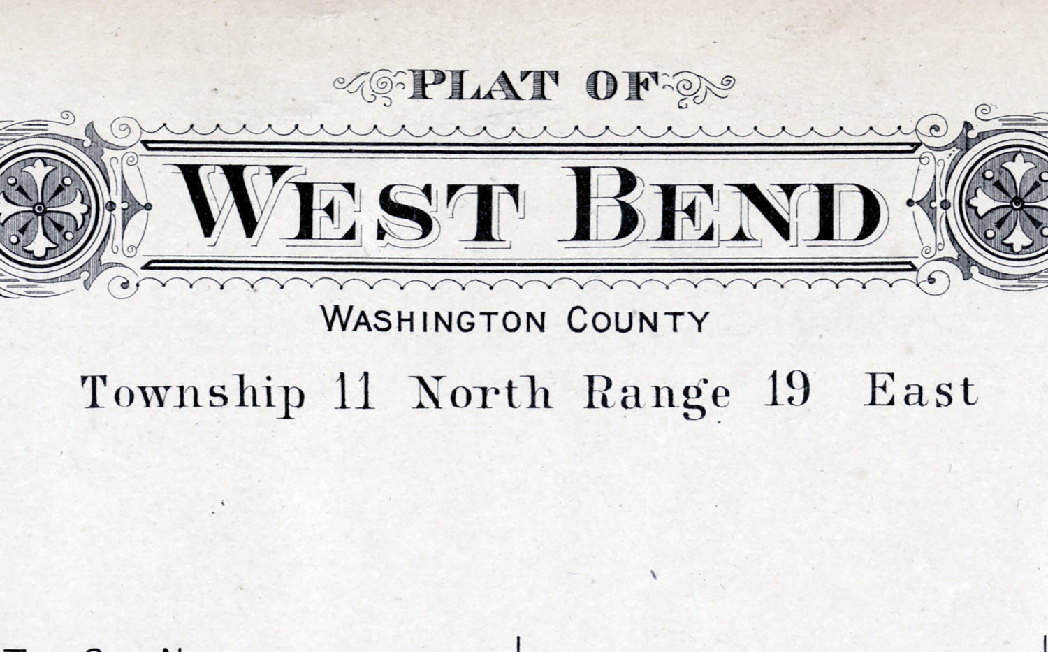 1915 Map of West Bend Township Washington County Wisconsin Big Cedar Lake