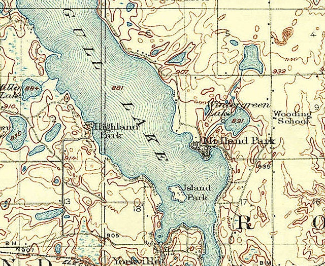1918 Map of Gull Lake Kalamazoo County Michigan