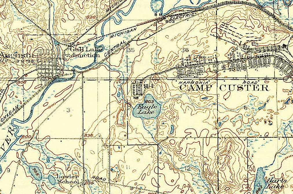 1918 Map of Gull Lake Kalamazoo County Michigan