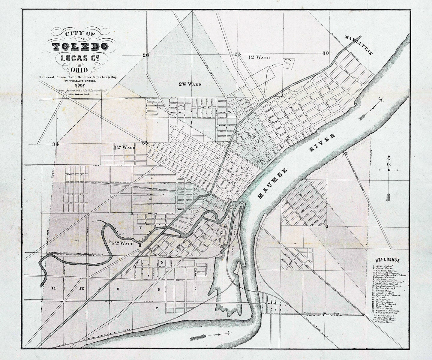 1857 Map of Toledo Ohio