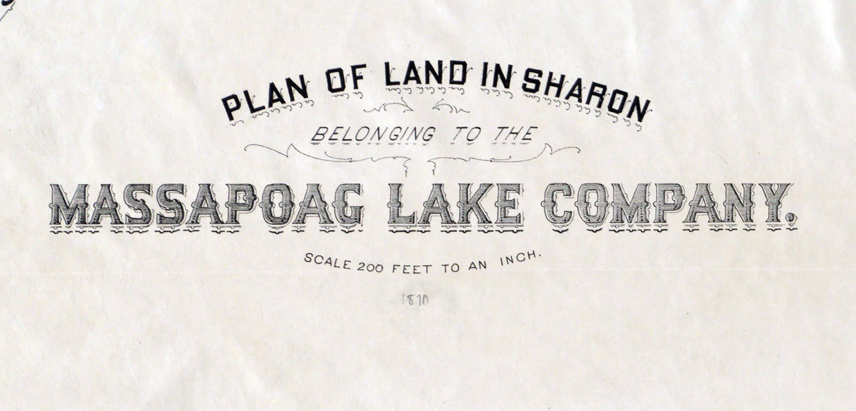 1870 Map of Massapoag Lake Norfolk County Massachusetts Town of Sharon