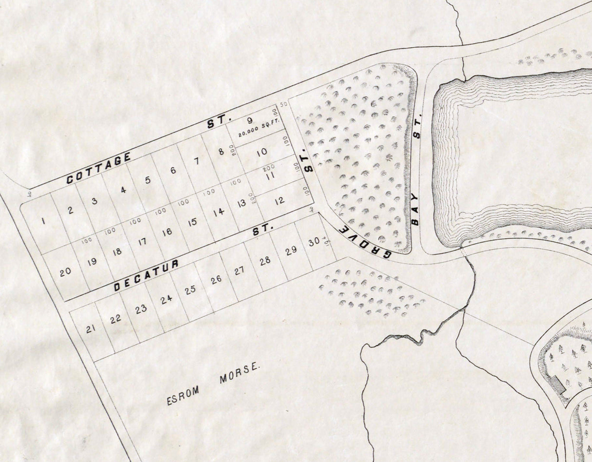 1870 Map of Massapoag Lake Norfolk County Massachusetts Town of Sharon