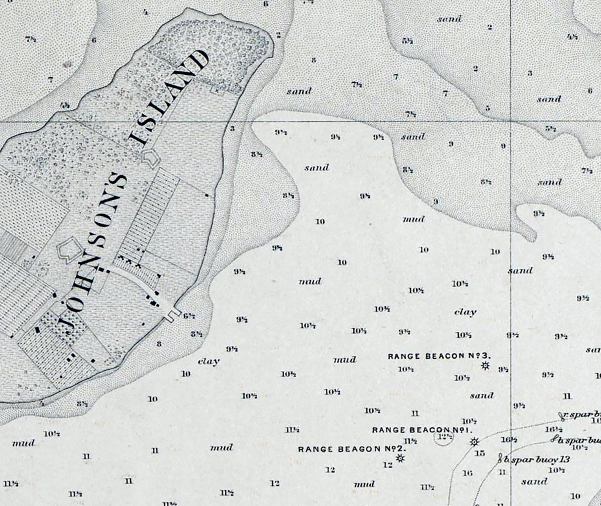 1892 Nautical Map of Sandusky Bay Lake Erie Ohio