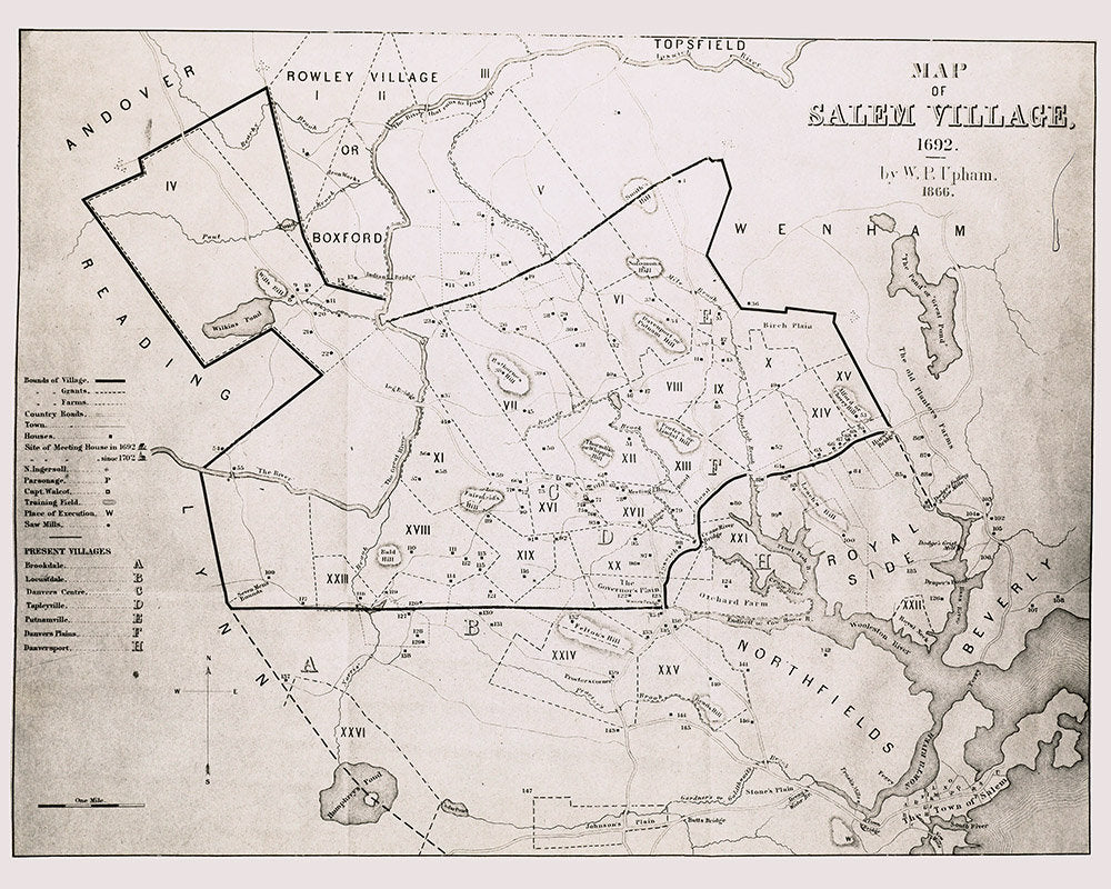 1692 Village Map of Salem Massachusetts