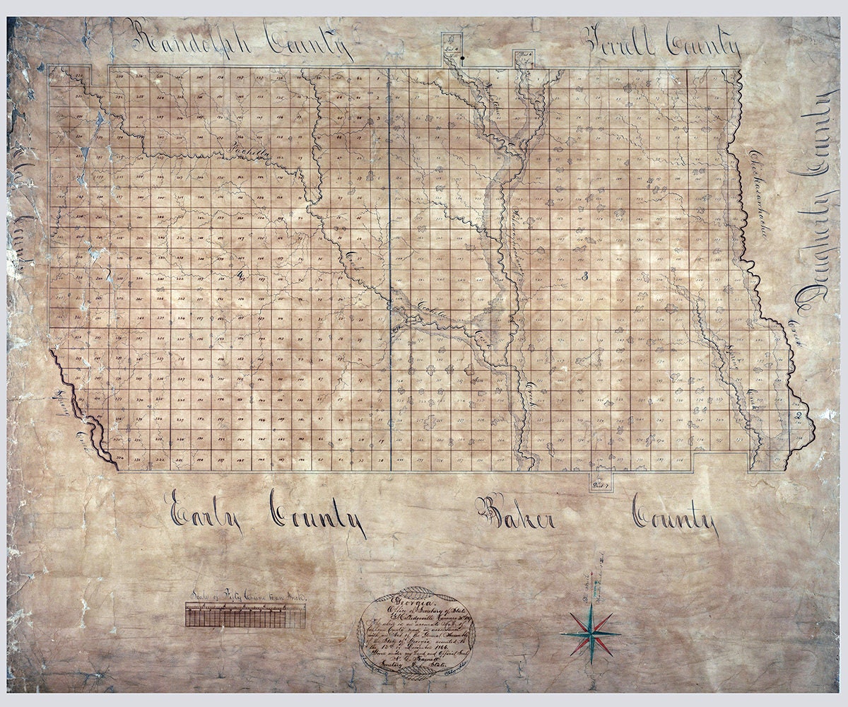 1867 Map of Calhoun County Georgia