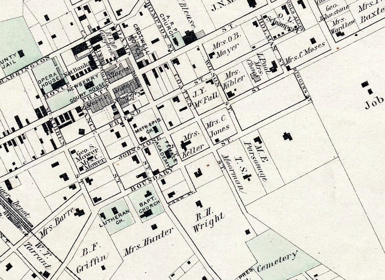 1882 Map of Newberry Newberry County South Carolina