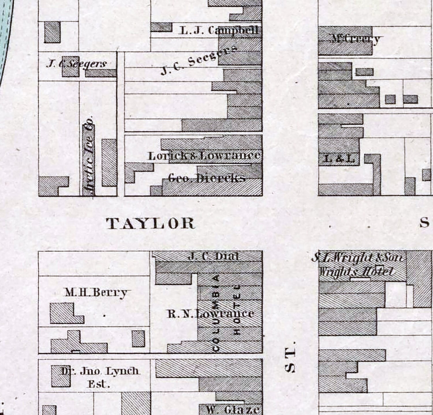 1883 Map of Columbia Richland County South Carolina